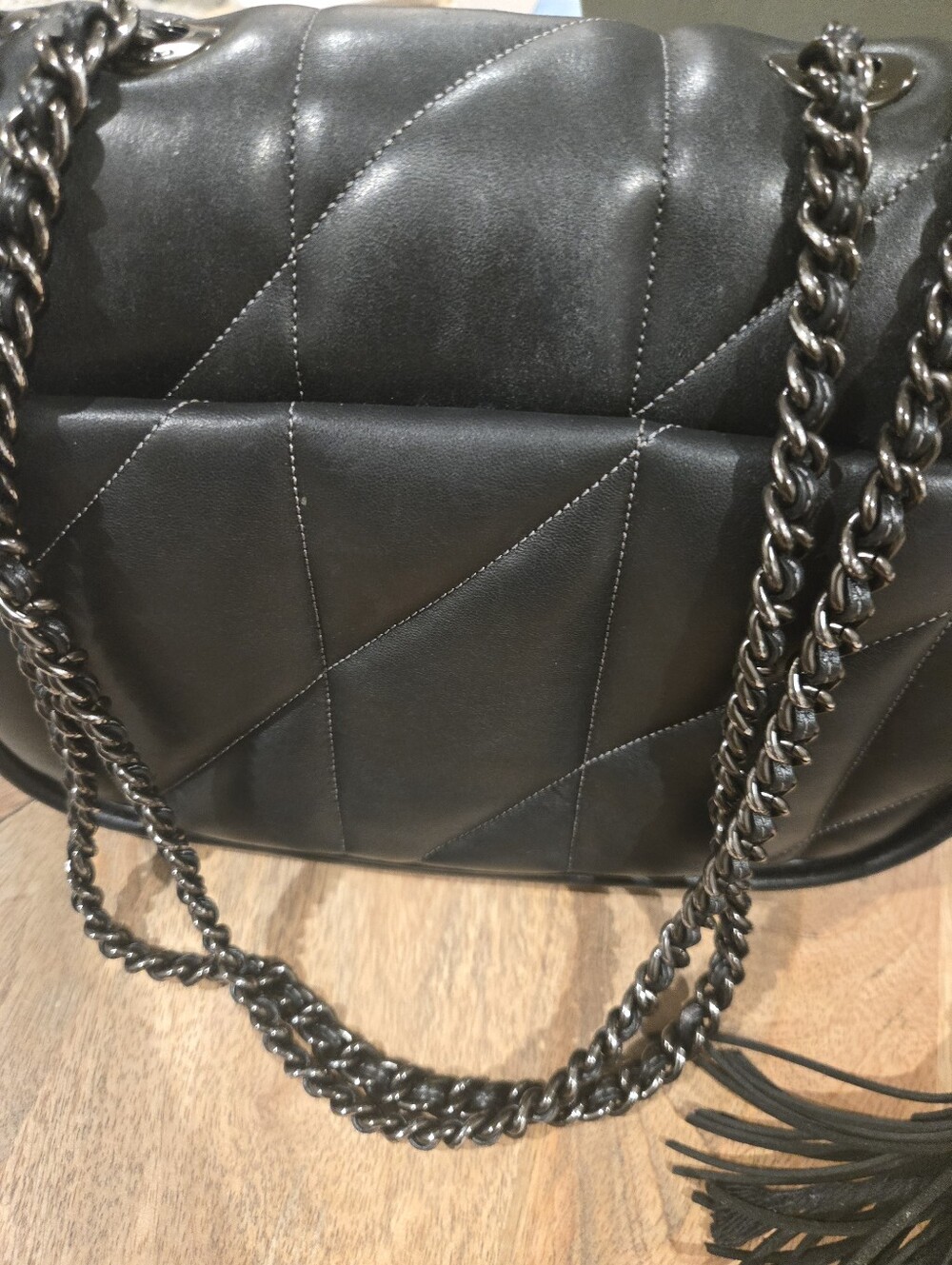 Coach Black Quilted Madison  Shoulder Bag - Picture 3 of 9